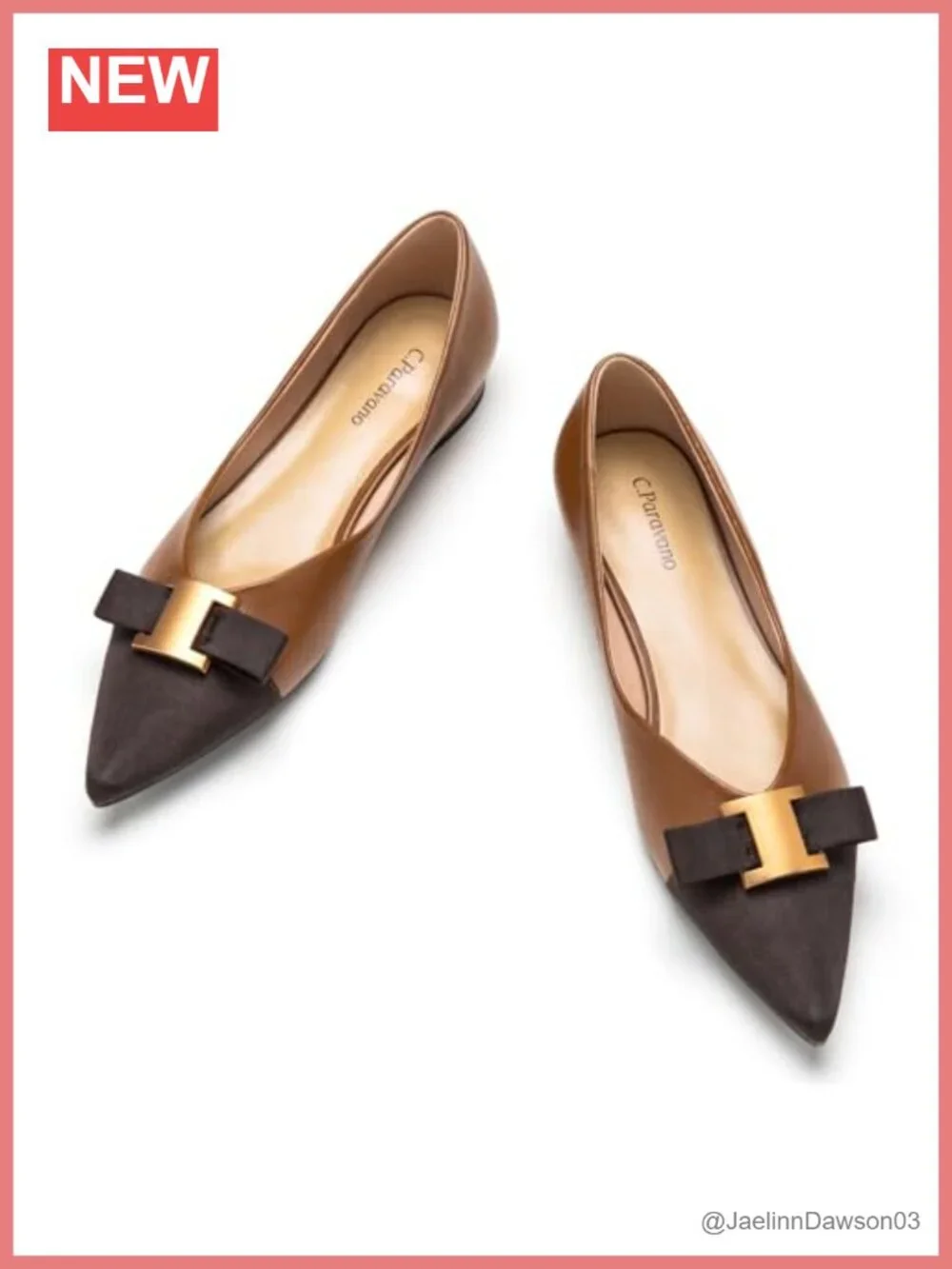 Lambskin Leather Pointed Toe Ballet Flats with Bow Women's Dressy Casual Shoes